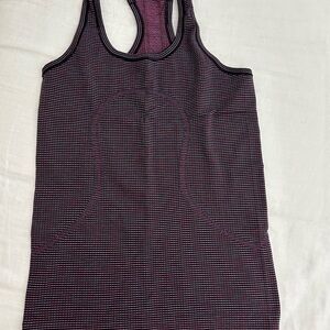 Lululemon Athletica Striped Black and Pink Tank Top